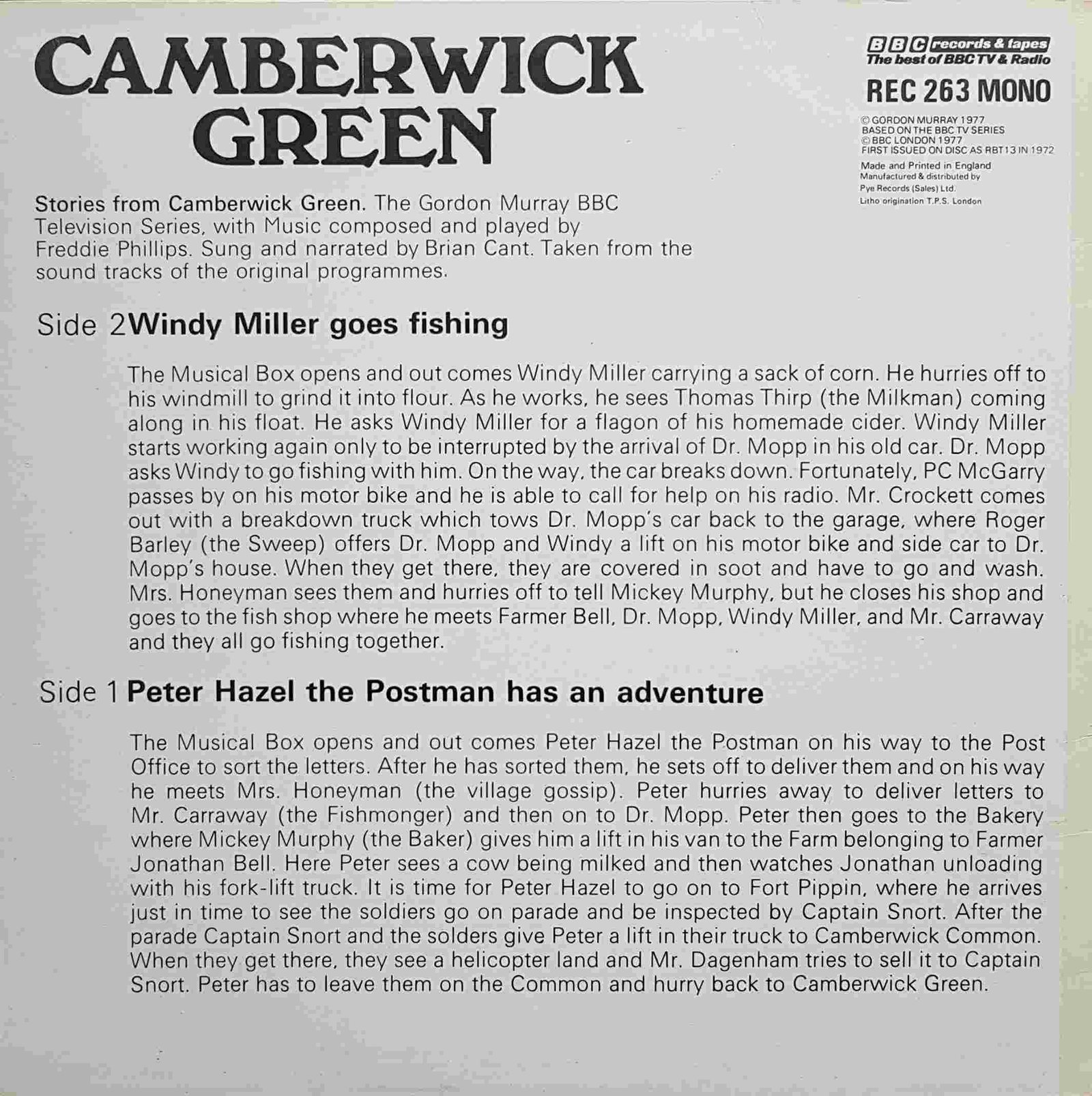 Back cover of REC 263